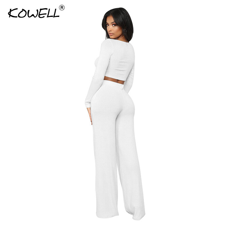 Hot Sale Knit Jumpsuits For Women Long Sleeve Wide Leg Pants Two Piece Rompers Autumn Streetwear Femme Winter Jumpsuits Overalls