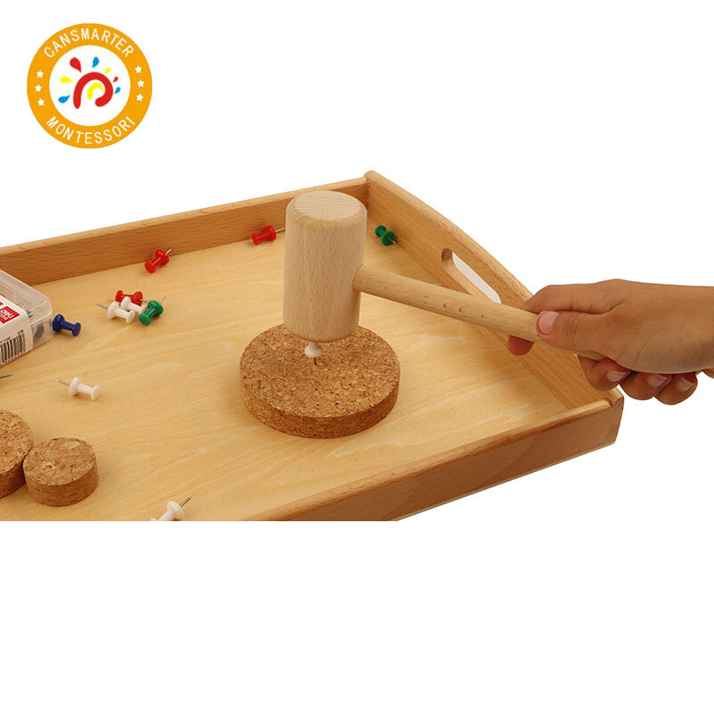 Montessori Lernen Materialien Hämmern Arbeit Täglichen Praktischen Leben Lehrmittel Tablett Kinder Spielzeug Hammer Mini Werkzeuge Spielzeug für Kinder