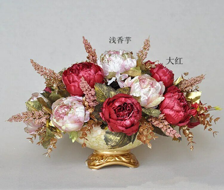 [Promotion] high-end European manufacturers of raw silk peony flash emulation core-shell color optional Taobao hot models