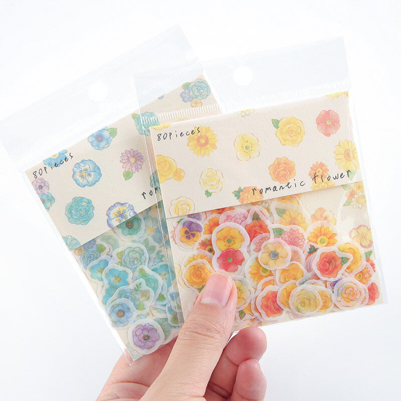Japanese Fresh Flowers Stickers DIY Decorative Stationery Stickers Bullet Journals Scrapbooking DIY Diary Album Stick