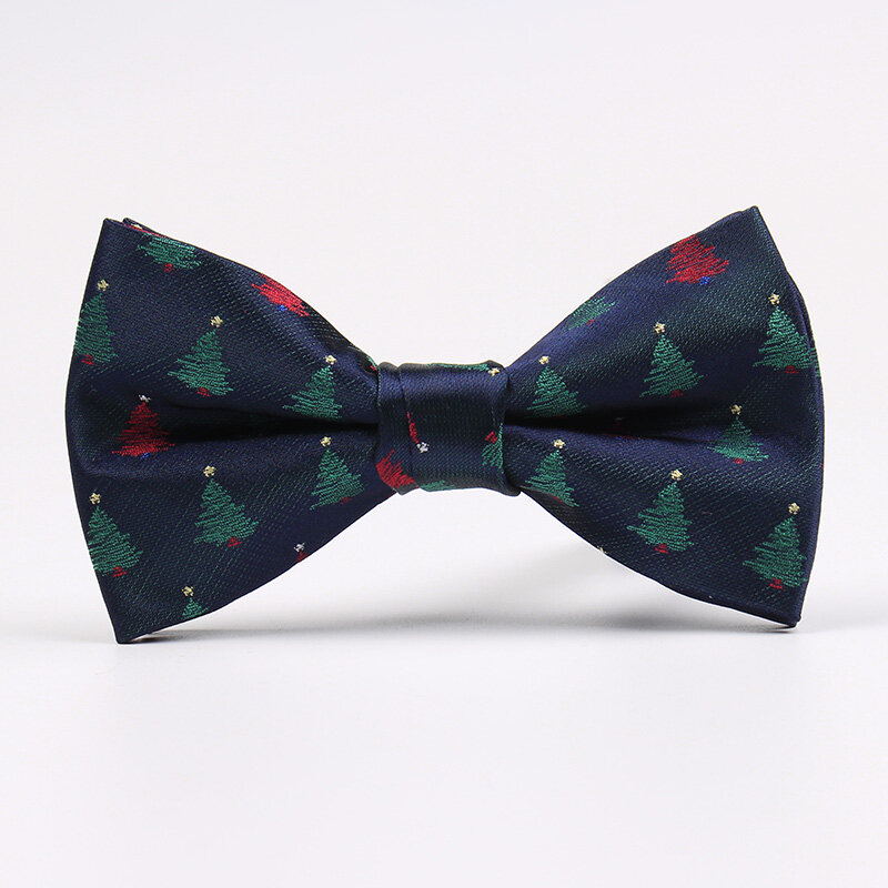 GUSLESON-ربطة عنق الكريسماس للرجال ، نمط شجرة الثلج ، موضوع المهرجان ، ربطة عنق عادية ، فكرة هدية
