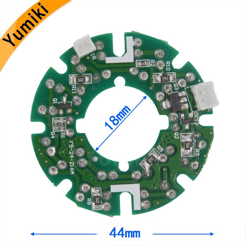 Инфракрасная светодиодная плата Yumiki 24x5 для камер видеонаблюдения ночного видения (диаметр 44 мм)