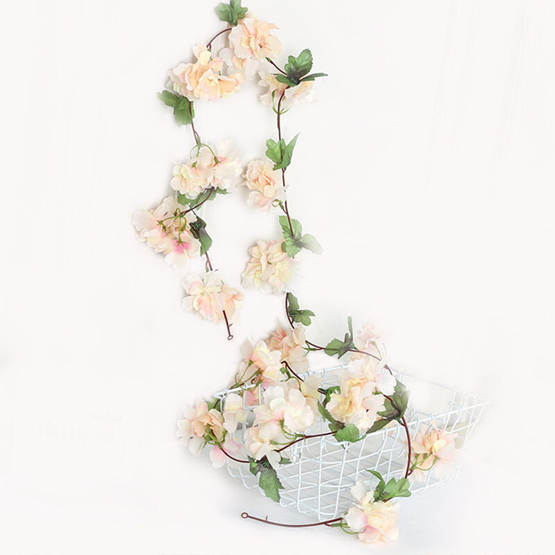 2.3 M Artificiale Cherry Blossom Fiori di Cerimonia Nuziale della Ghirlanda Decorazione Edera Falso Vite Fiori di Seta per il Partito Arco Complementi Arredo Casa Stringa