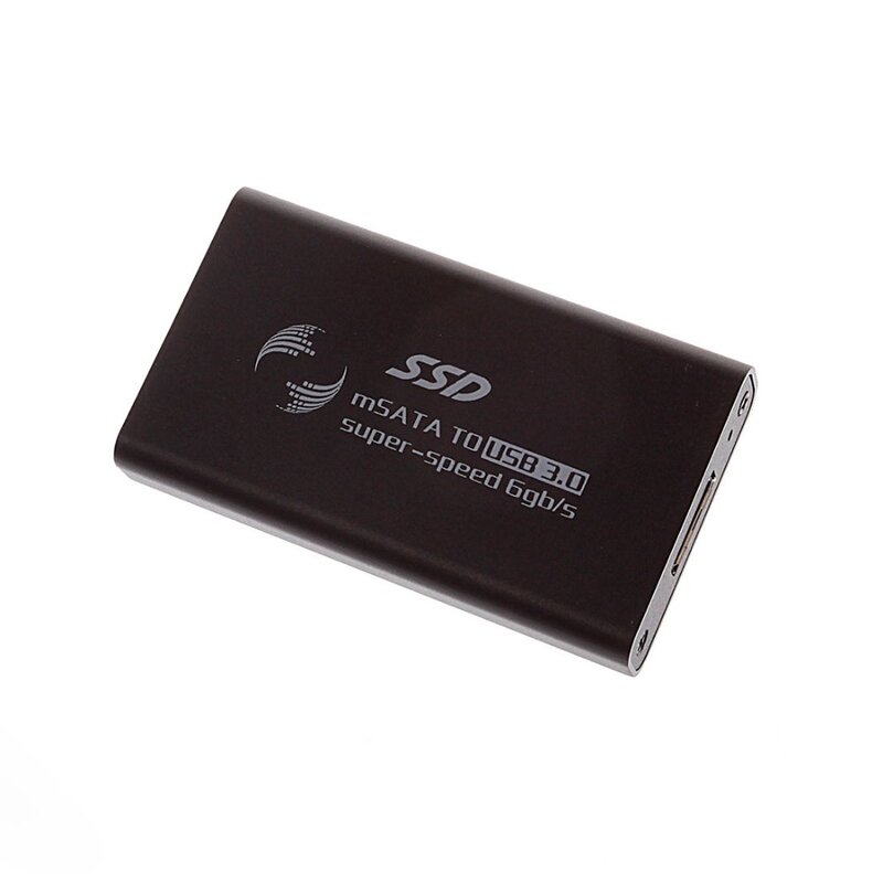 MSATA ไปยัง USB 3.0 External SSD Enclosure Conveter Case พร้อมสายเคเบิ้ล