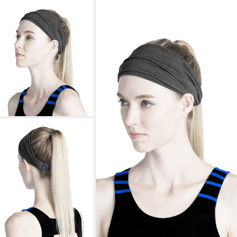 Na sprzedaż Bohemia BOHO szeroki bawełniany Stretch kobiety z pałąkiem na głowę Headwrap Turban bandaż sportowy opaski do włosów chustka Fascinator