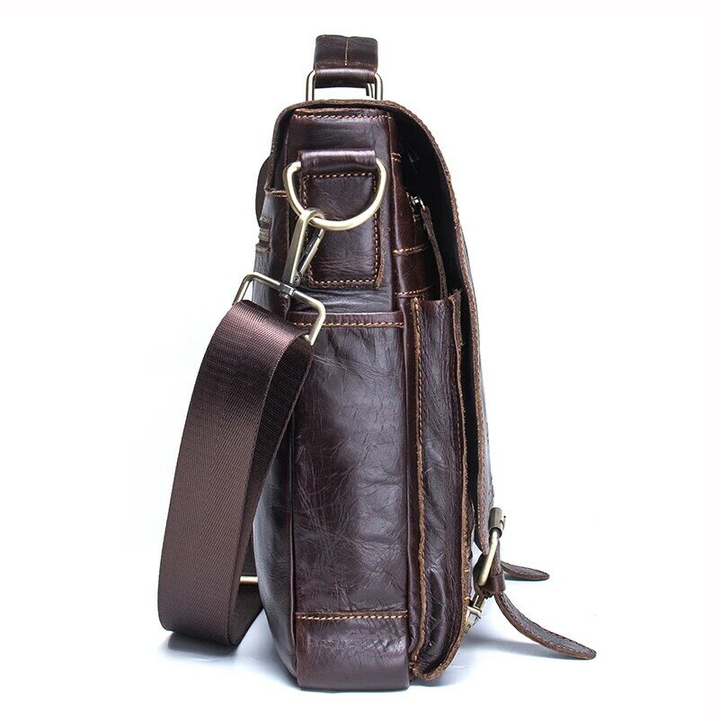 CONTACT'S Men's Briefcase Genuine Leather Business Handbag Laptop Casual Large Shoulder Bag Vintage Messenger Bags Luxury Bolsas