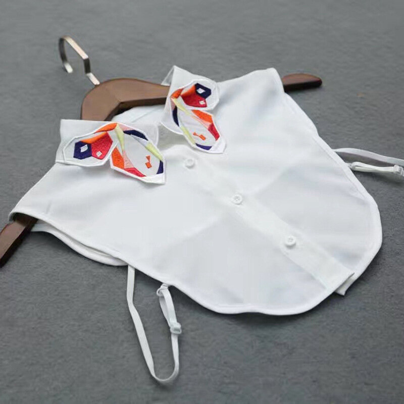 Camisa desmontable de algodón para mujer, accesorios de ropa, blusa, cuello circular, sin cuello, falso