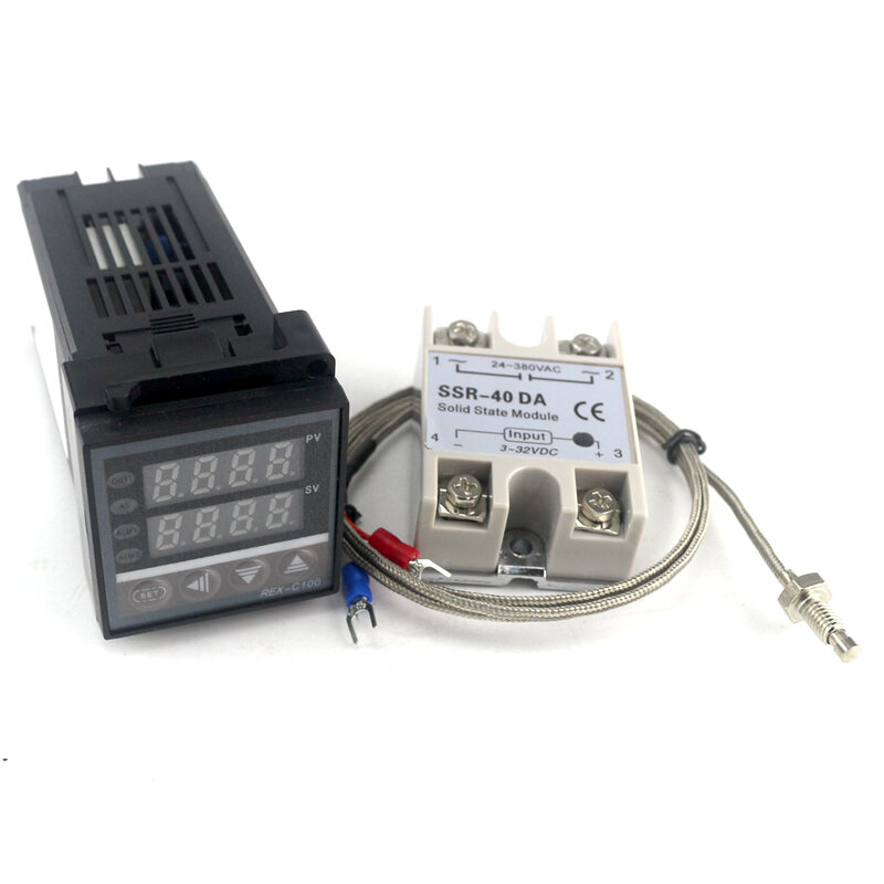 Ketotek podwójny cyfrowy regulator temperatury PID termostat REX-C100 termopara K SSR 40A SSR-40DA 110V 220V programowalny