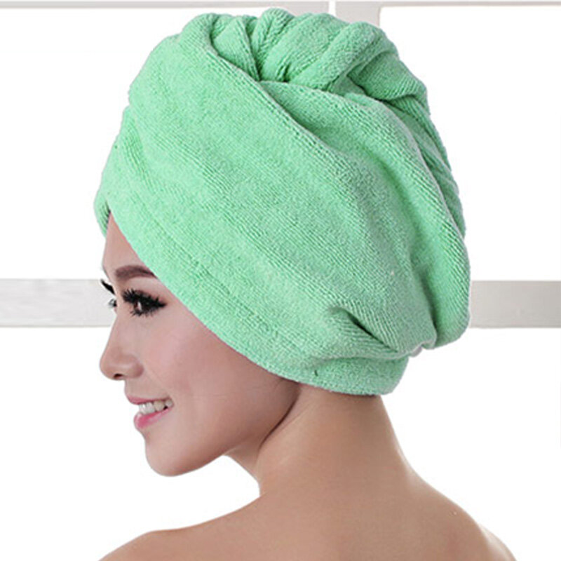 1pcs Microfibre After Shower Hair Drying Wrap Womens Girls Lady's Towel Quick Dry Hair Hat Cap Turban Head Wrap Bathing Tools