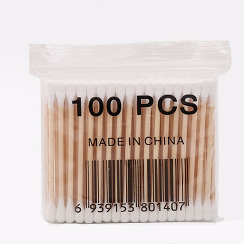 100 unids/pack bastoncillos de algodón de bambú hisopos de algodón médico para limpieza de oídos palillos de madera para maquillaje herramientas de salud tampones Cotonete Focallure