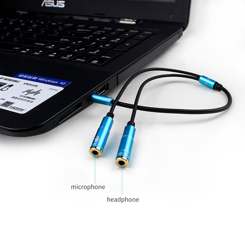 Cable de micrófono auxiliar de 3,5mm para auriculares portátiles 1 macho 2 Cable Famle extensión combinada Adaptador de Audio móvil un divisor de dos puntos