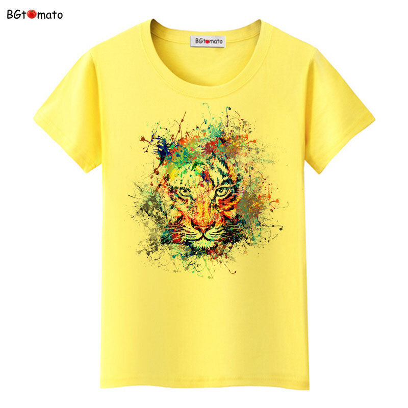 Hot sale!! colorful king lion art T-shirts women super cool tees creative 3D shirts Original brand clothes casual tops
