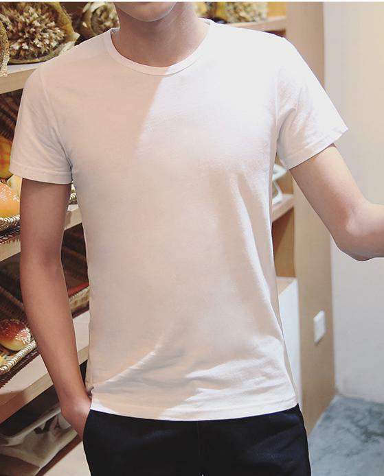 Летняя новая мужская футболка с v-образным вырезом, Мужская футболка с короткими рукавами, плотная Однотонная рубашка, мужская одежда