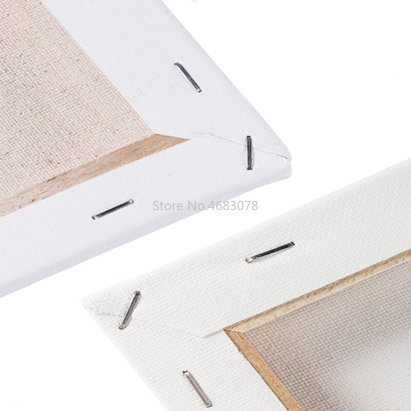 Toile d'artiste carrée vierge blanche pour peinture à l'huile, cadre de planche en bois pour peinture acrylique apprêtée, 1 pièce
