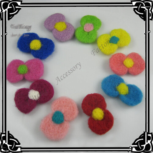 Fashion  wool  felt bows  36pcs/lot 10 colors for your choice  Free shipping