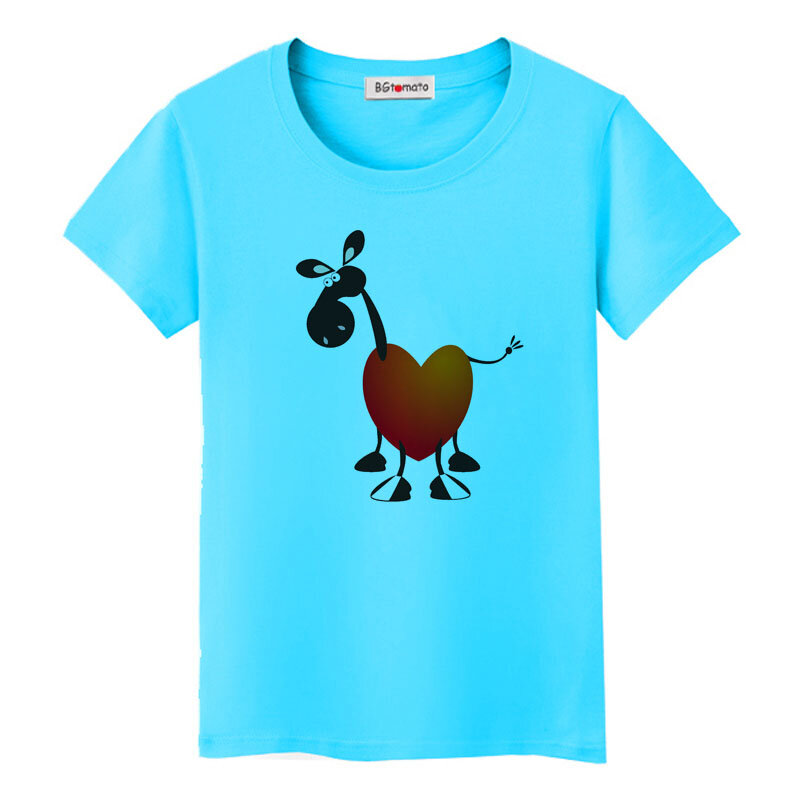 BGtomato-Camiseta con diseño creativo de caballo pequeño para mujer, tops informales de buena calidad, camiseta bonita de caballo, gran oferta