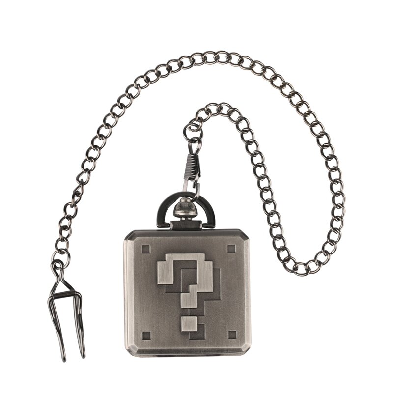 Retro Frage Mark Design Taschenuhr für Männer Frauen Kreative Steampunk Platz Box Design Kühle Halskette Kette Uhr Geschenke Kinder