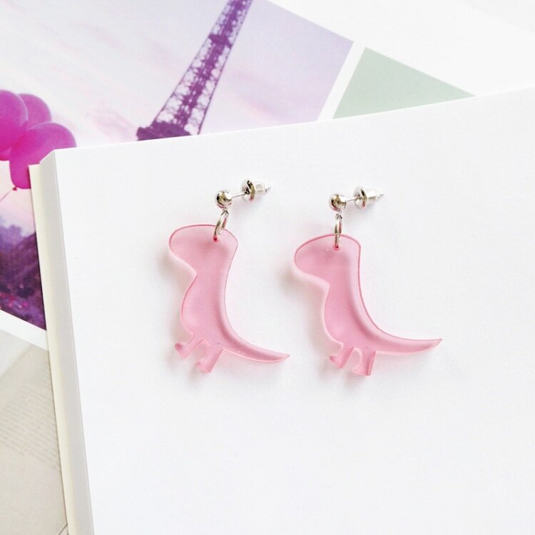Cute Exquisite Acrylic Dinosaur Animals Stud Earrings Punk Party Japanese Earring For Women Fashion Jewelry Wholesale Bijoux