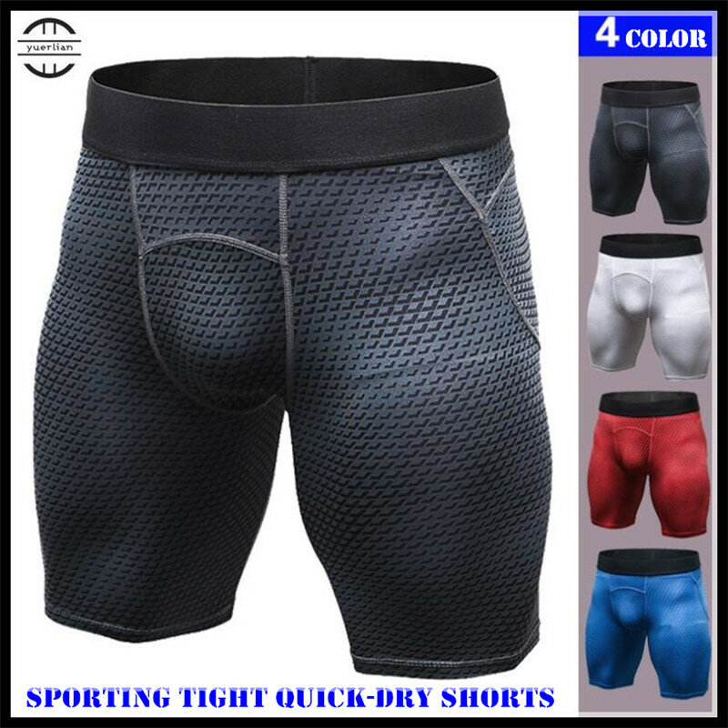 200 pçs men pro shapers underwears 3d impressão boxers apertados, legal alta elástica respirável rápida-seco wicking sporting shorts de fitness