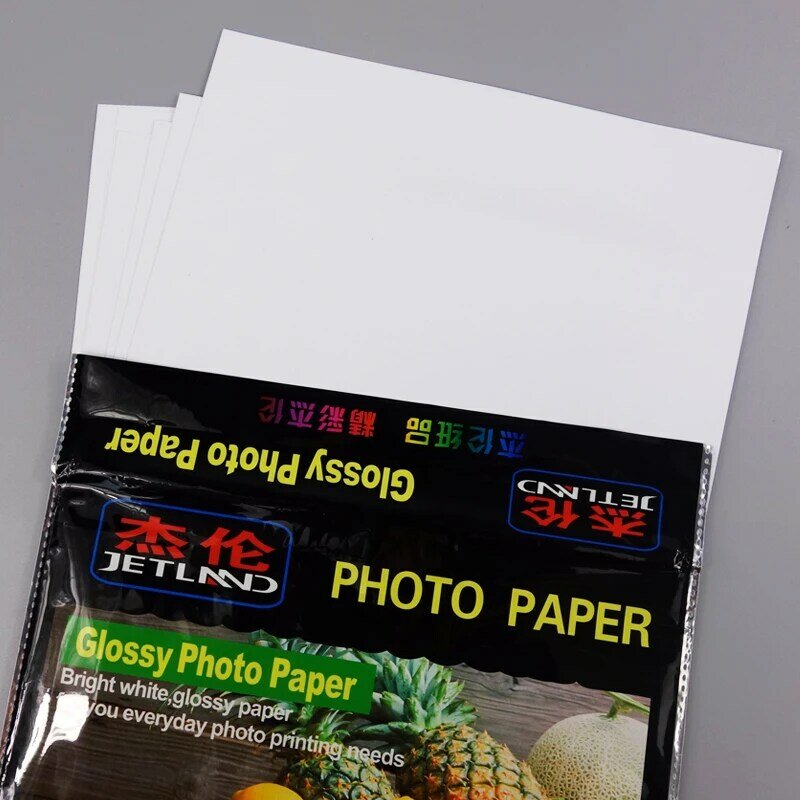 50 Lembar Kertas Inkjet Mengkilap Sisi Ganda 120G untuk Kertas Jetland Cetak Gambar Foto Menu Restoran