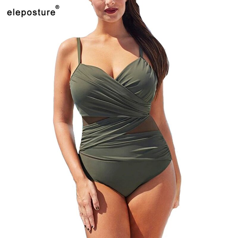 2023 New Sexy costume intero donna Mesh Patchwork costumi da bagno costumi da bagno Vintage Summer Beach Wear costume da bagno Plus Size M-4XL