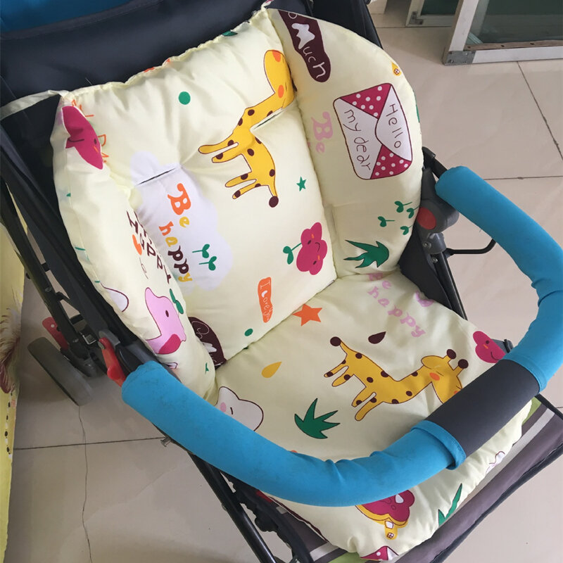 Cartoon Baby Stroller Cushion Padding Liner Baby Carriage Seat Cover Baby Stroller Cotton Mat Pram Seat Pad for 1-2 Years Old