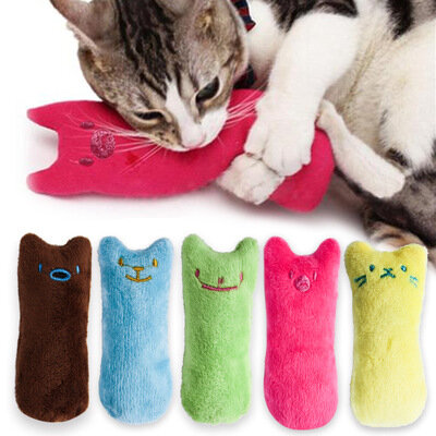 Dentes Grinding Catnip Toys para gatos, Brinquedo engraçado interativo do gato do luxuoso, Brinquedo vocal mastigando do gatinho, garras, polegar, mordida Cat Mint
