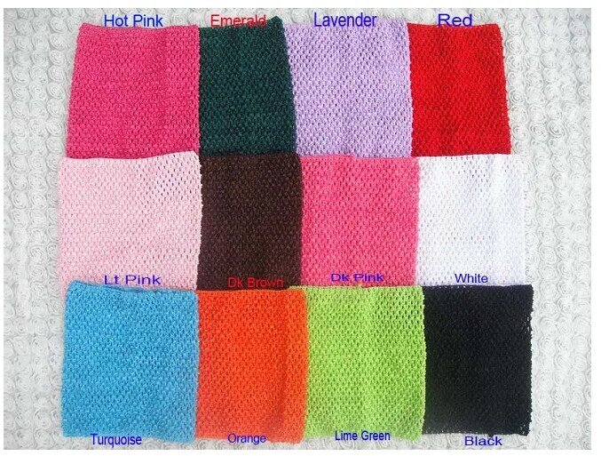 Blusas de tutu de crochê coloridas para bebês, 6 polegadas, tops infantis, de malha, espartilho, tiara elástica para crianças, faixa de cabelo 500 tamanhos