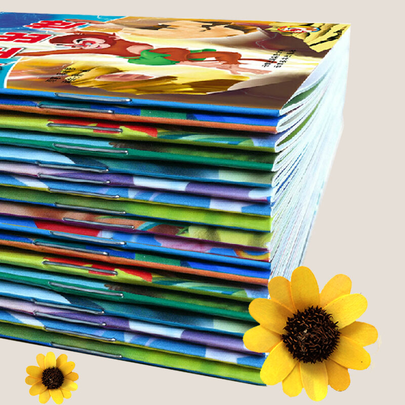 Livre de dessins animés voyage vers l'ouest, 20 pièces/ensemble, livre de contes de soleil Wukong, Tiangong, jardin d'enfants, illumination, coucher, 14x14cm
