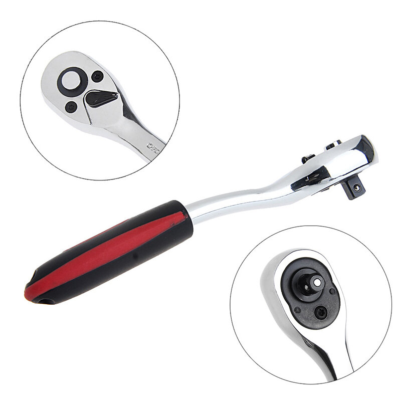 1/4"3/8" 1/2" High Torque Ratchet Wrench for Socket 72 Teeth Cr-V Quick Release Square Head Spanner Socket Drive Hand Tools