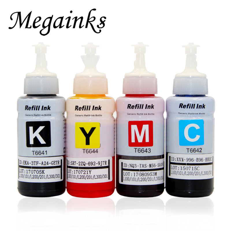 4 farbe Dye Basierend Refill Tinte Kit für Epson L100 L110 L120 L132 L210 L222 L300 L312 L355 L350 L362 l366 L550 L555 L566 drucker