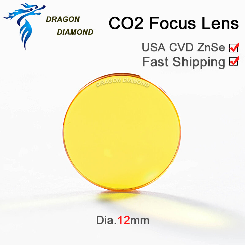 USA ZnSe lensa Laser Co2 Dia.12mm FL.38.1/50.8/63.5/76.2/101.6mm panjang fokus untuk mesin pemotong Laser