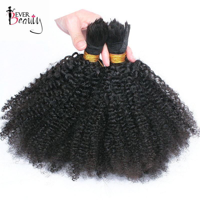 Manusia Mengepang Rambut Massal Tidak Pakan Mongolia Afro Kinky Curly Massal Rambut untuk Mengepang Rambut Remy 3 Pcs/lot Crochet Kepang pernah Kecantikan