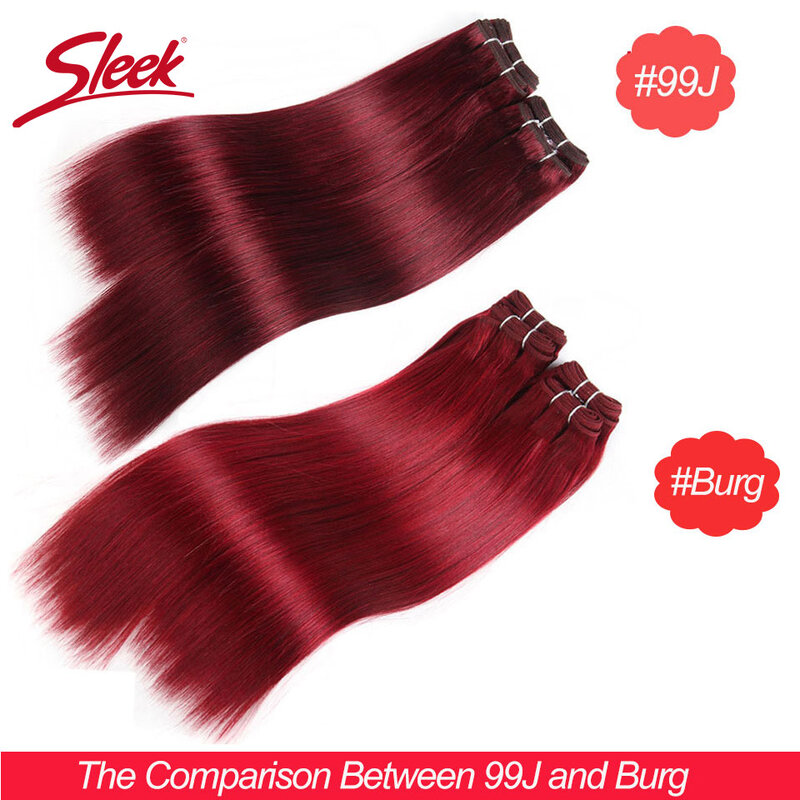 Sleek Braziliaanse Steil Haar Bruine Kleur 4 En Rood 99J Natuurlijke Weave Remy Menselijk Haar 4 Bundels Deal 190 Gram per Lot