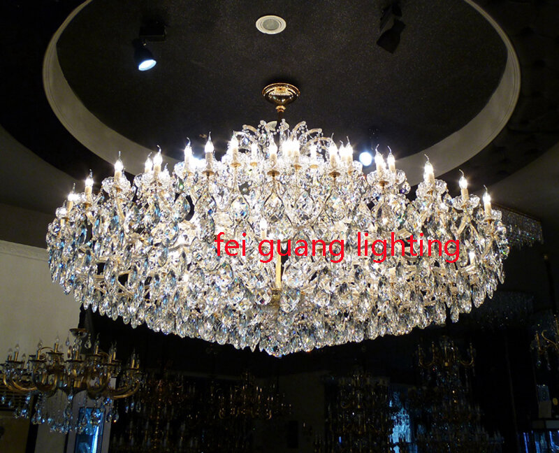 European Crystal Large Chandelier Luxury Living Room Restaurant Villa 4 Layer Staircase Hotel Lobby Club Hanging Lamps Fixture