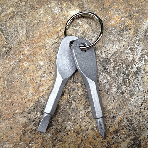 2 Keys Per Set Black White Two Options Stainless Keychain Screwdriver Set EDC Outdoor Multifunction Pocket Tool