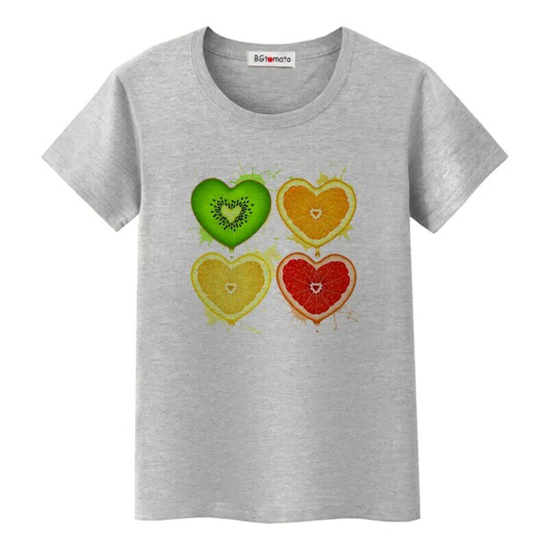 Футболка BGtomato карамельного цвета, красивая футболка с фруктами, футболка с потом, женская футболка в стиле харадзюку, милые топы, женская футболка