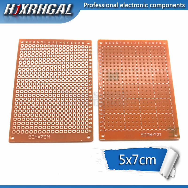 5x7cm 5x7 새로운 프로토 타입 종이 구리 PCB 범용 실험 매트릭스 회로 기판 hjxrhgal, 5 개