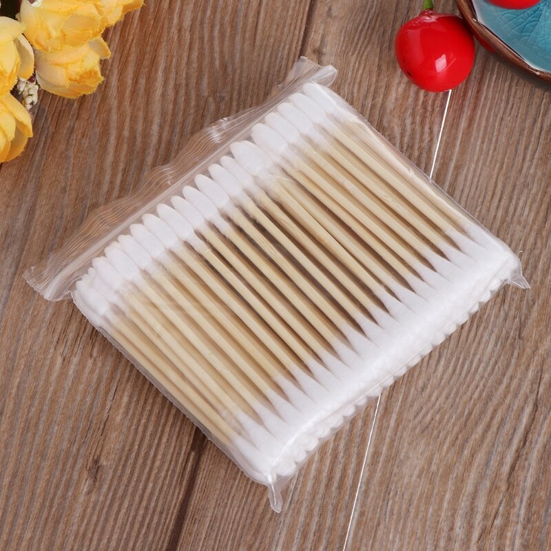 1Pack 100Pcs Cosmetische Make Wattenstaafje Stok Dubbele Hoofd Oordopjes Cleaning Tools New Hot Selling