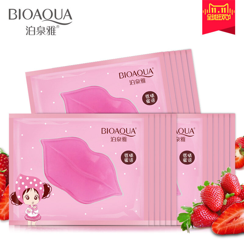 BIOAQUA 10Pcs Skin Care คริสตัลคอลลาเจนลิป Mask Moisture Essence Lip Care Anti Aging ริ้วรอยแพทช์เจลสำหรับแต่งหน้า