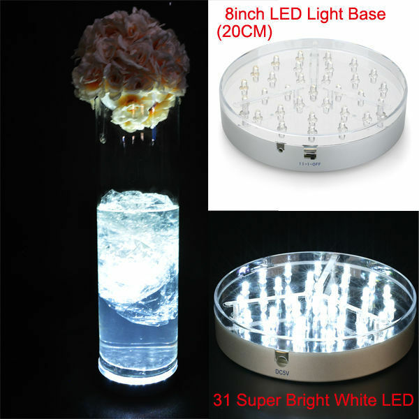 31 leds brancos modelo de design rua luz led luzes de rua 8 polegadas de diâmetro, 3aa bateria operado sob vaso led base de luz