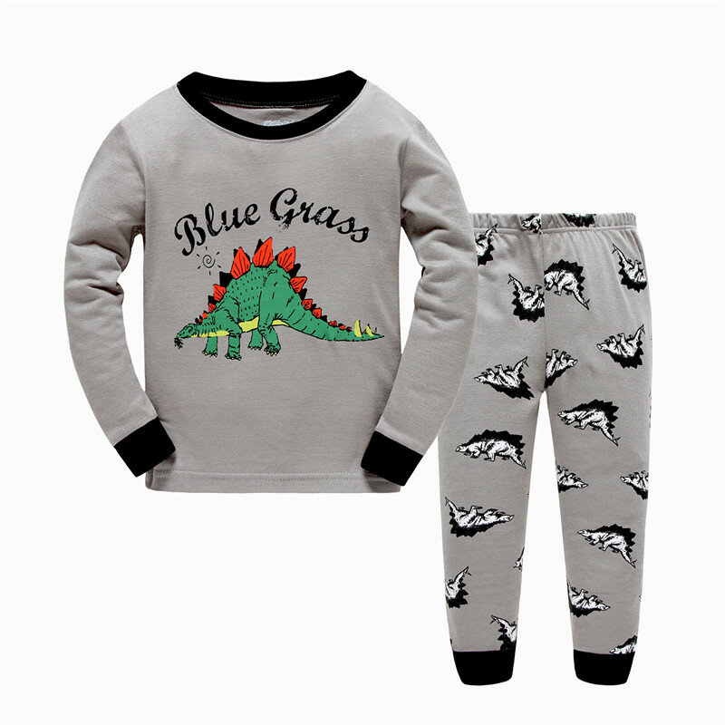 Conjunto de pijamas para niños de LUCKYGOOBO, ropa de dormir con Estampado de dinosaurios, conjunto de pijamas para niños de 2 a 7 años, ropa para bebés