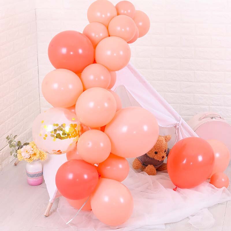 20pcs 10inch Peach Coral Wedding Decorations Balloons Garland Rose Gold Love Foil Balloon Balls Birthday Party Engagement Decor