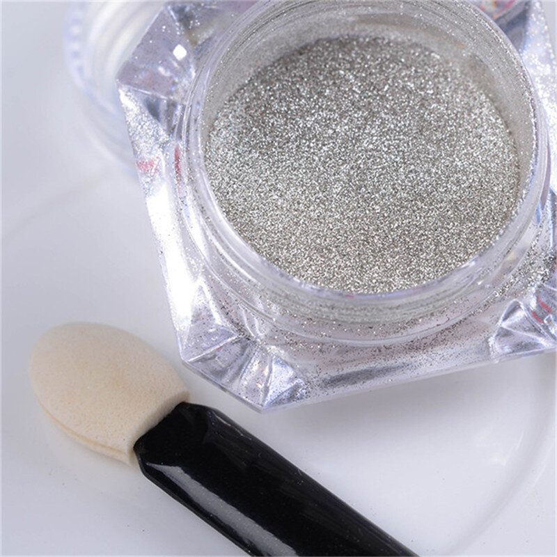 1g/Box Gold Silver Nail Glitter Powder Use with Nail Gel Polish Mirror Eye Shadow Makeup Powder Dust Nail Art DIY Chrome Pigment