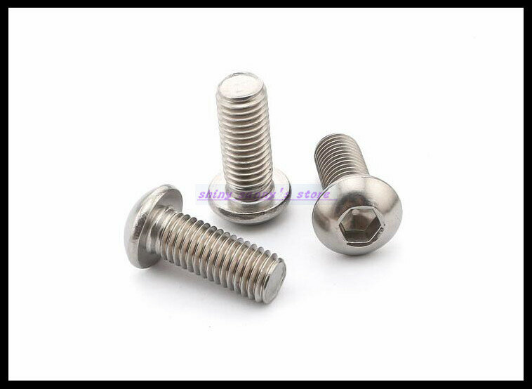 200pcs/Lot Metric Thread ISO7380 M2 Stainless Steel Button Head Hex Socket Cap Screws Bolts Brand New