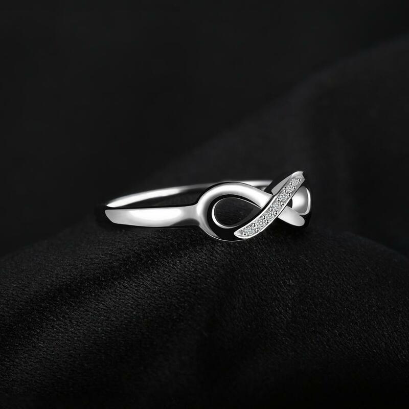Jewelrypalace อินฟินิตี้ Knot Love 925เงินสเตอร์ลิงเพชรสังเคราะห์แหวนซ้อนกันได้สำหรับผู้หญิง