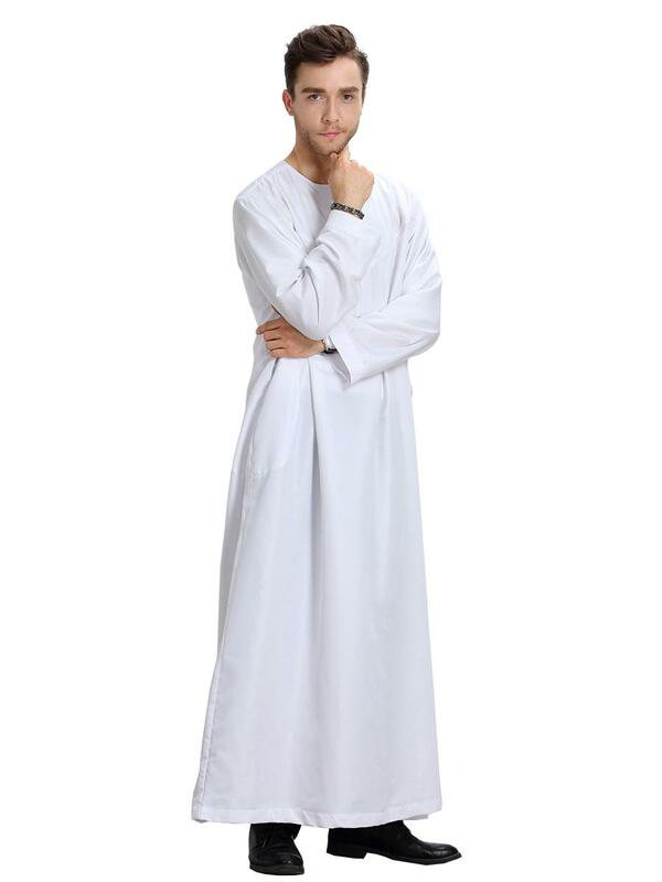 Muslim Male Jubba Thobe 2024 Pakistan Dubai Kaftan Abaya Robe Islamic Ramadan Men Clothing Saudi Arabia Long Dresses Middle East