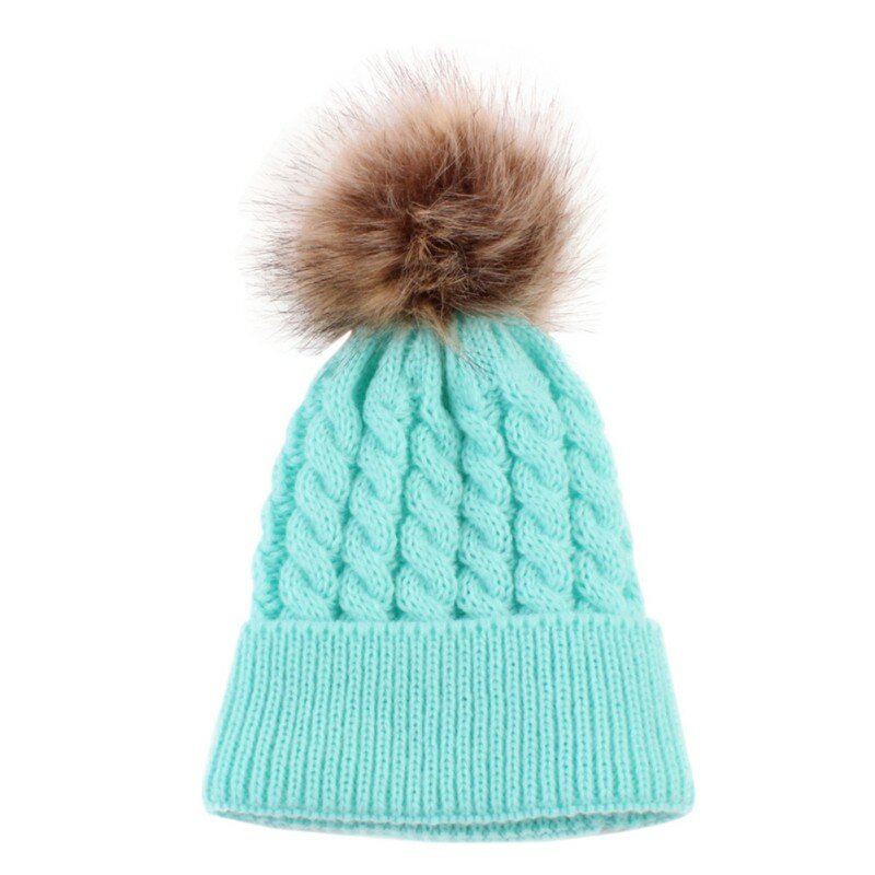 2018 Children Winter Hat For Girls Hat Knitted Beanies Cap Brand New Thick Baby Boy Cap Baby Girl Winter Warm Hat