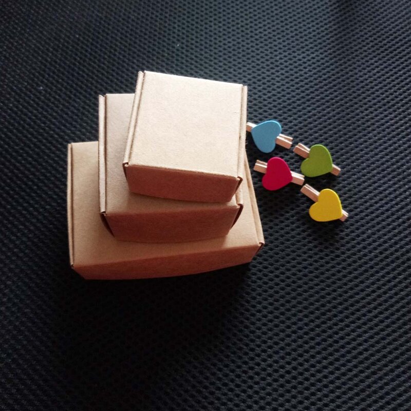 50 Pcs Cokelat Kraft Kertas Kotak Hadiah Kotak Kemasan Hadiah Kotak untuk Perhiasan/Pernikahan/Kalung Perhiasan Tampilan Kemasan kotak Penyimpanan