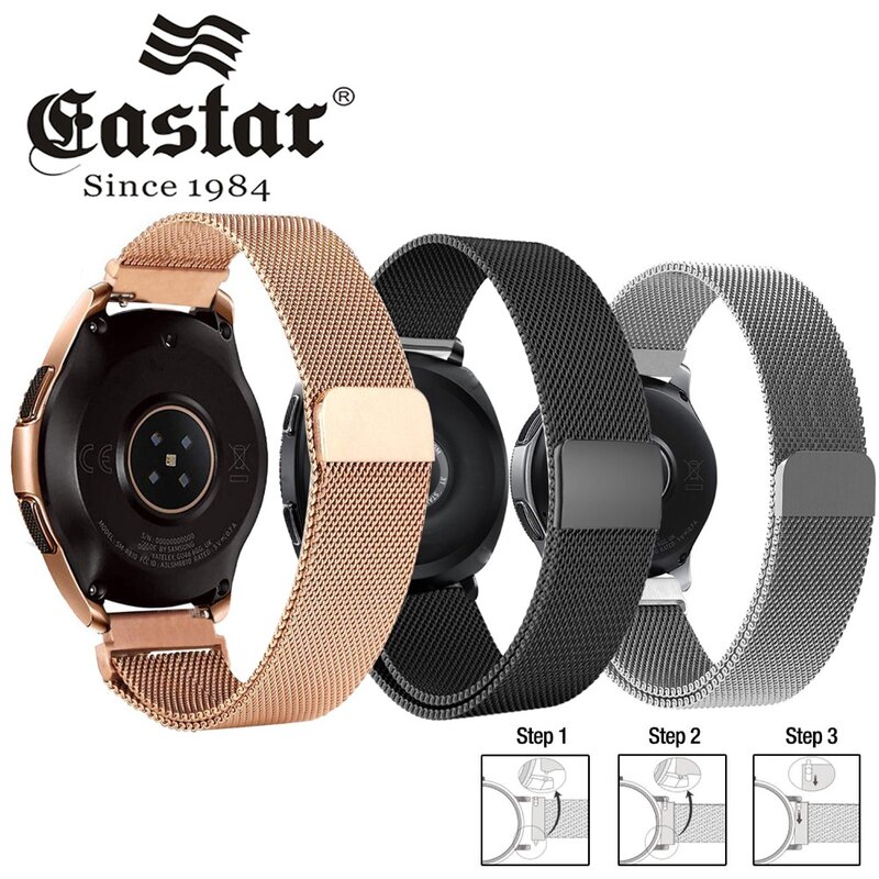 20mm 22mm Width Stainless Steel Band for Samsung Galaxy Watch 42mm 46mm Milanese Wristband Metal Magnetic Release Strap